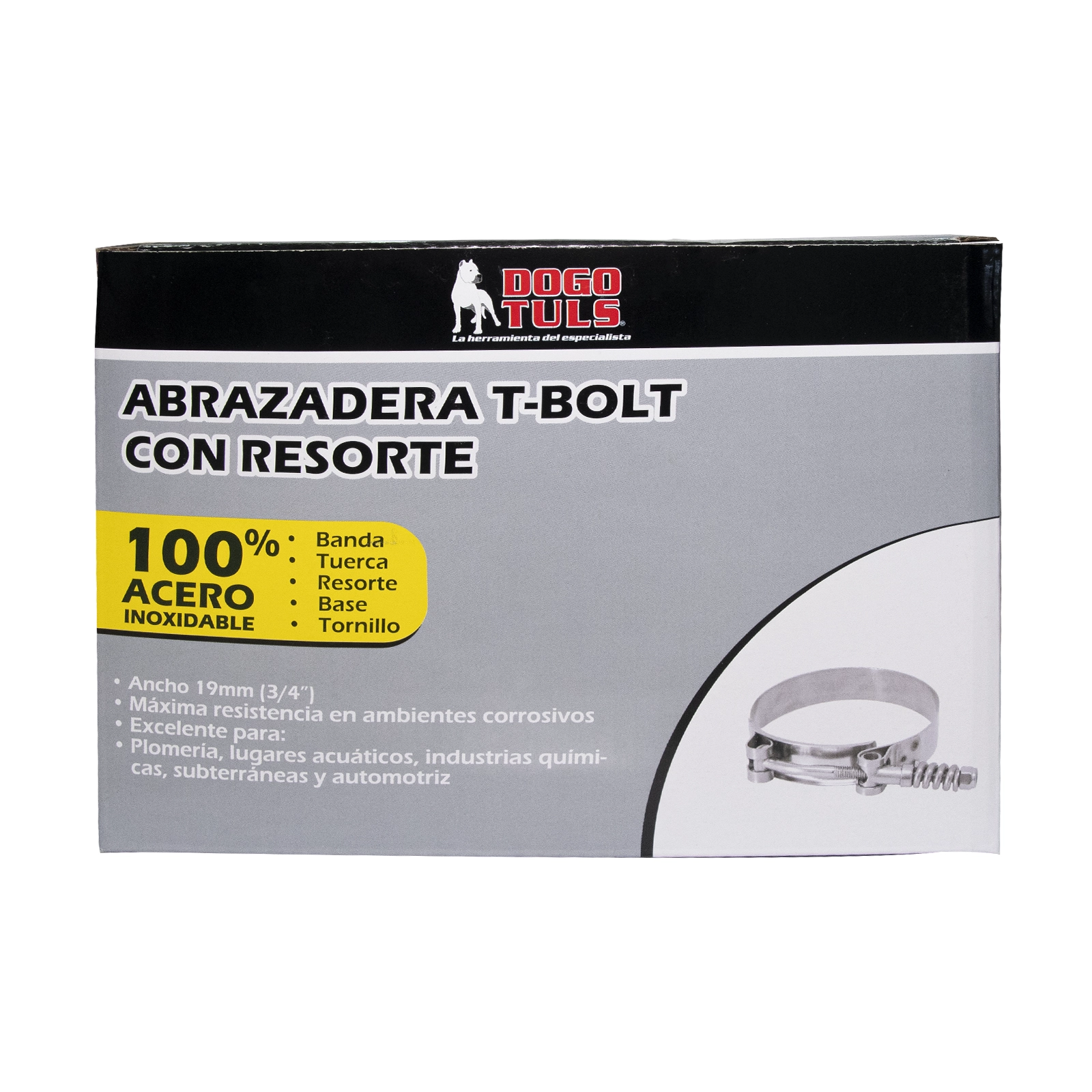 Abrazadera T-Bolt Resorte 89-97 mm Inoxidable - Imagen 4
