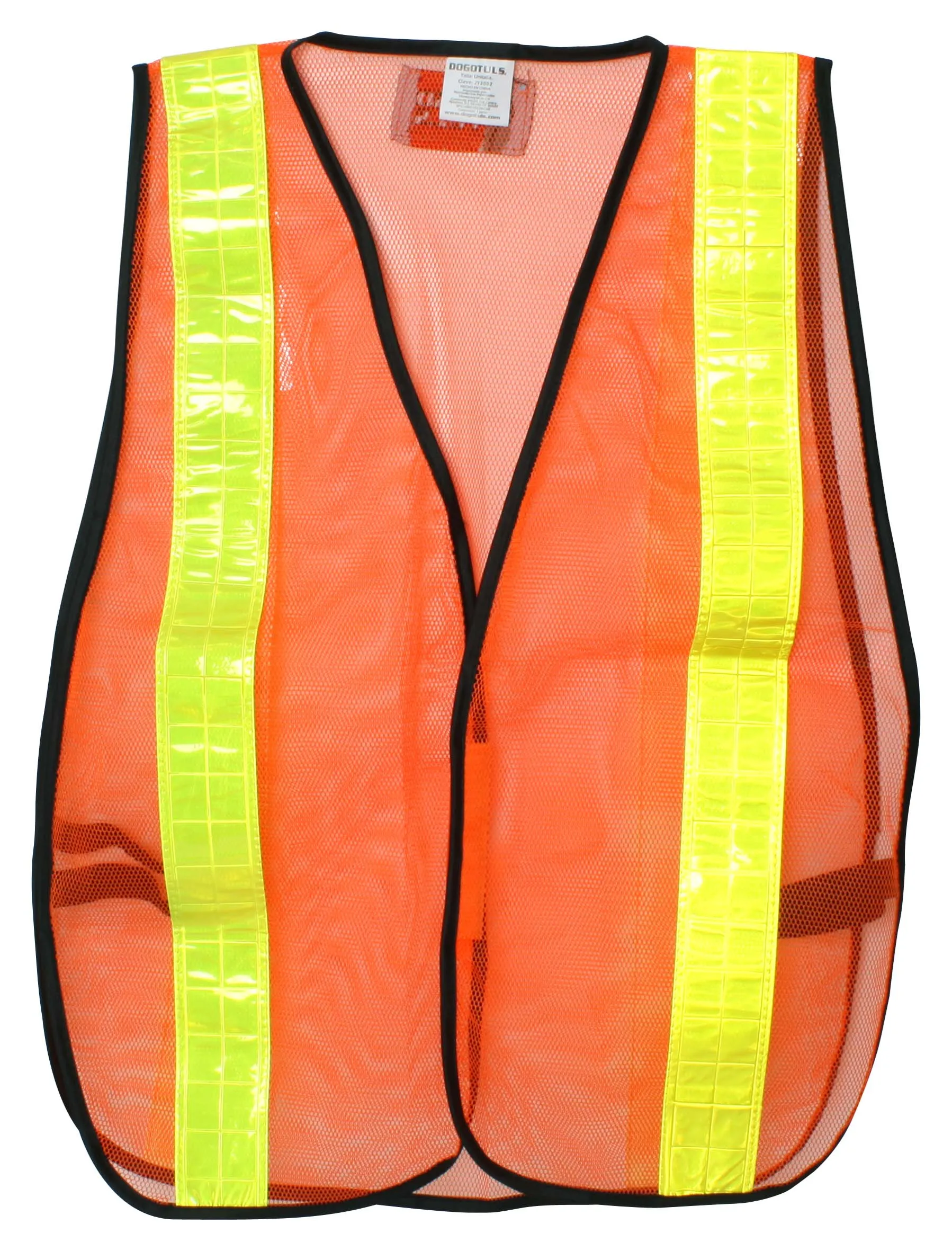 Chaleco de Malla Naranja de Seguridad D1 - Paquete 5 Piezas