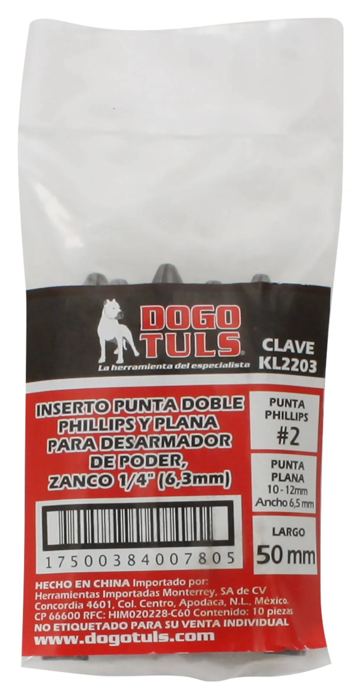 Punta Doble Phillips #2 Plana 6.5 mm 50 mm - Imagen 3
