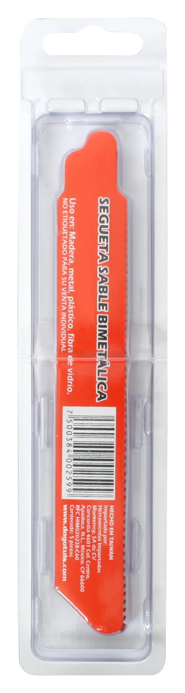 Segueta Sable Bimetálica 6" x 24 Dientes Roja - Imagen 3