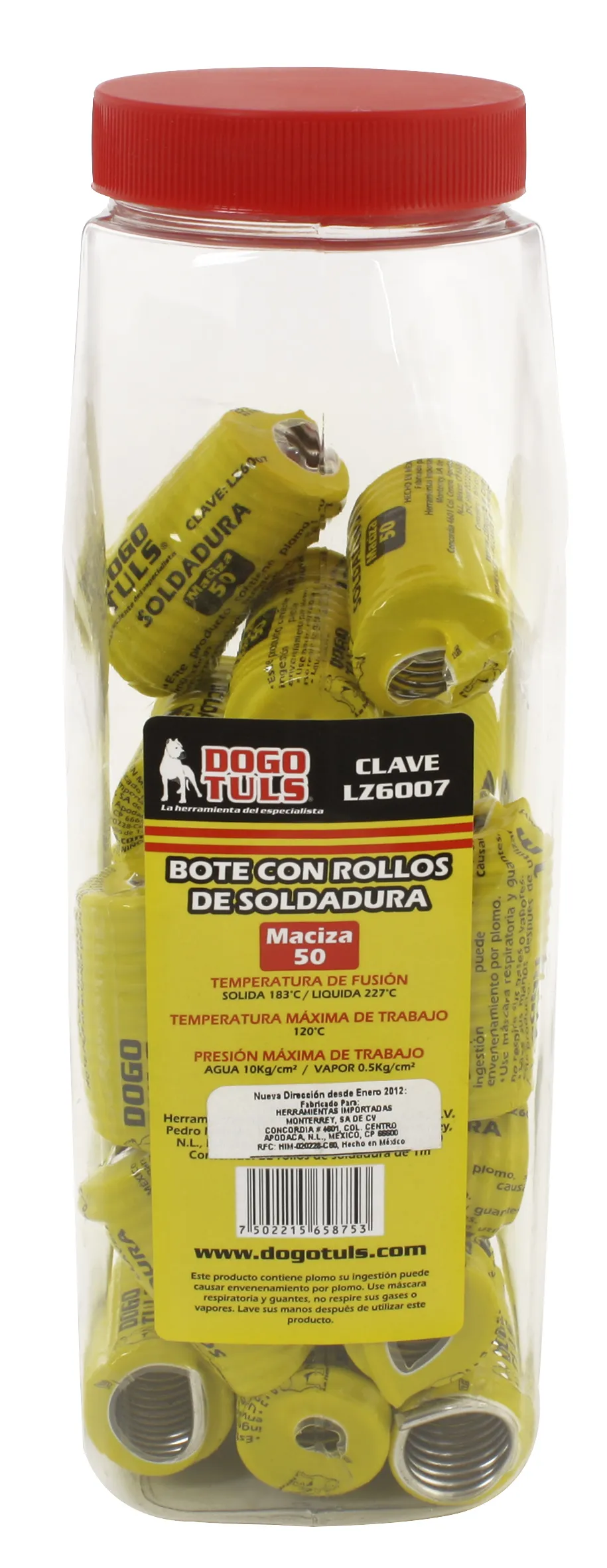 Soldadura en Bote 22 Rollos 1 m Maciza 50/50 - Imagen 2