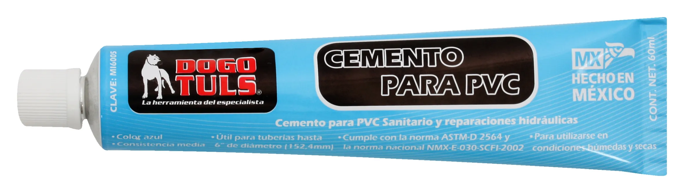 Cemento PVC Azul Tubo 60 mL - Paquete 12 Piezas