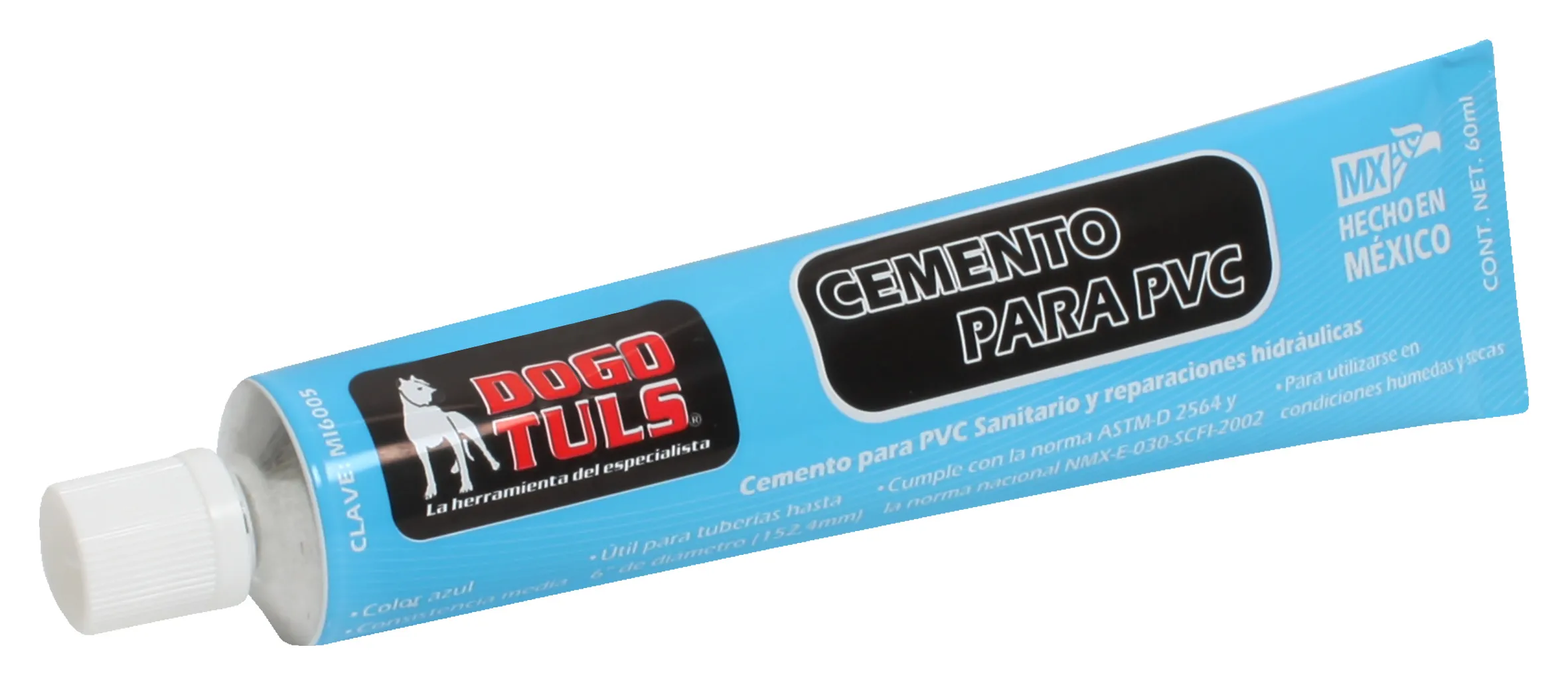 Cemento PVC Azul Tubo 60 mL - Imagen 2