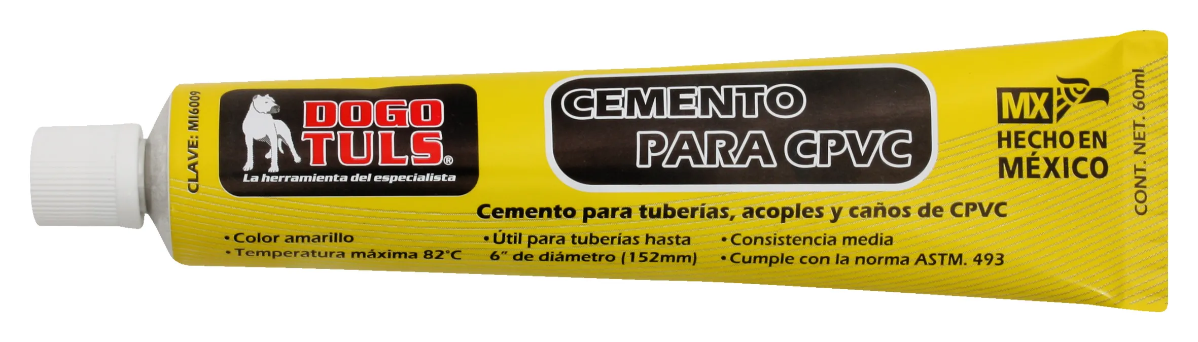 Cemento CPVC Amarillo Tubo 60 mL - Paquete 12 Piezas