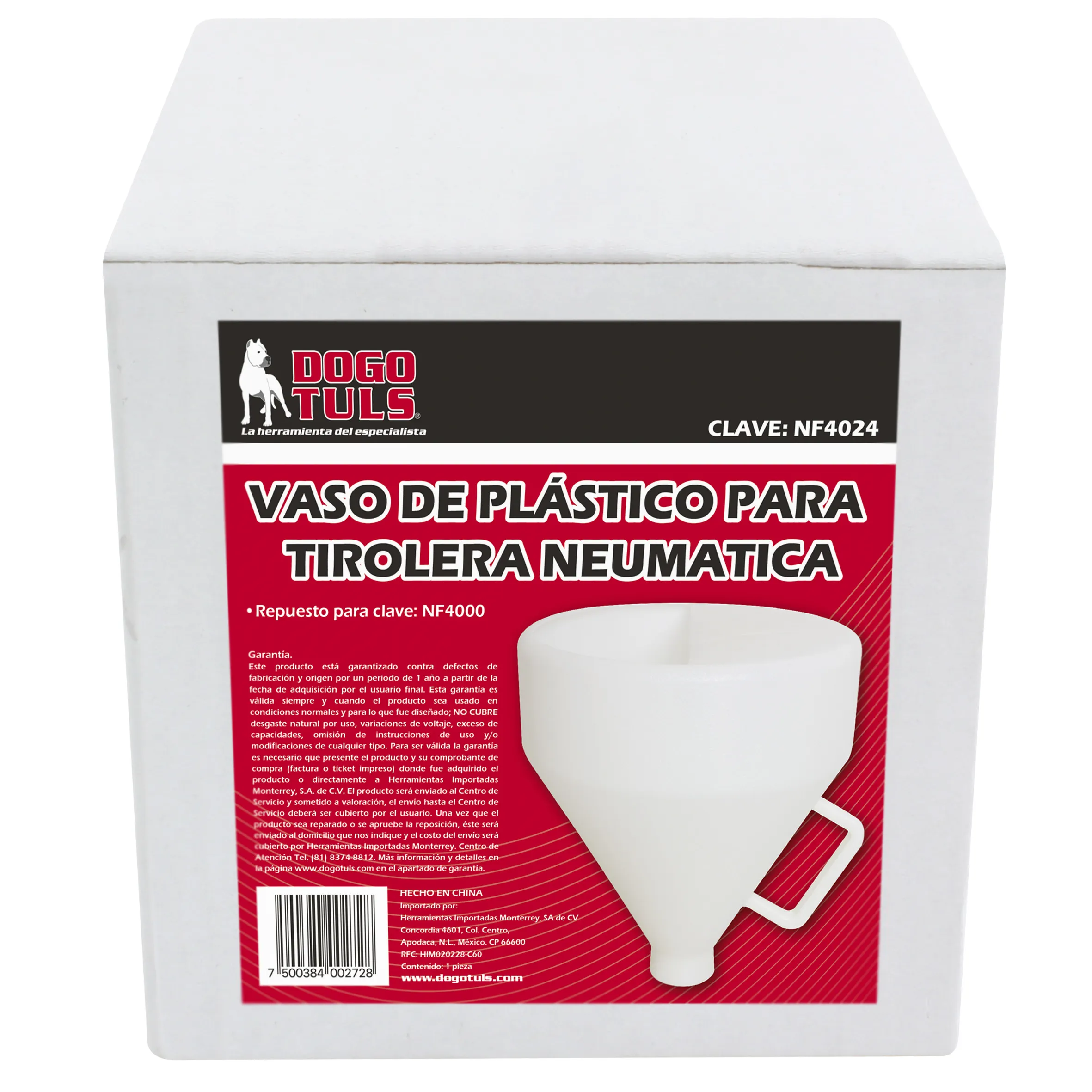 Vaso Plástico para Tirolesa Neumática - Imagen 2