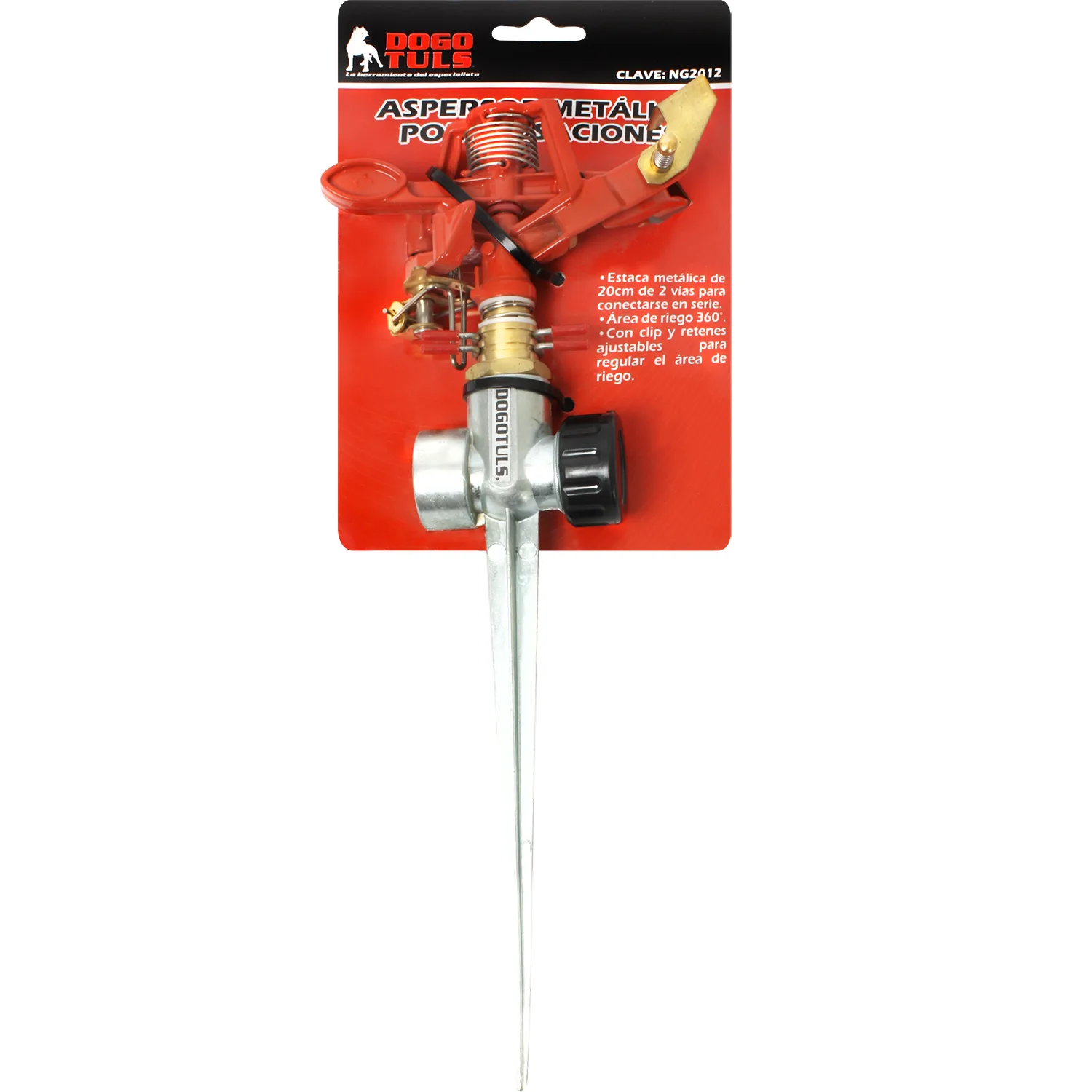 Aspersor Metálico 2 Vías Regulable 360° - Imagen 3