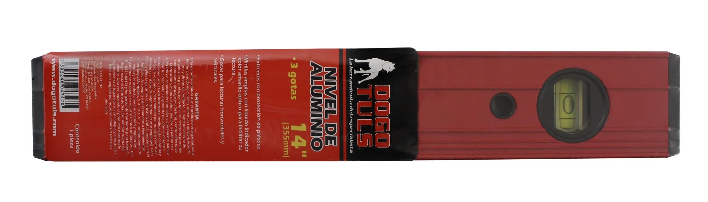 Nivel de Aluminio Rojo 14" 3 Gotas - Imagen 4