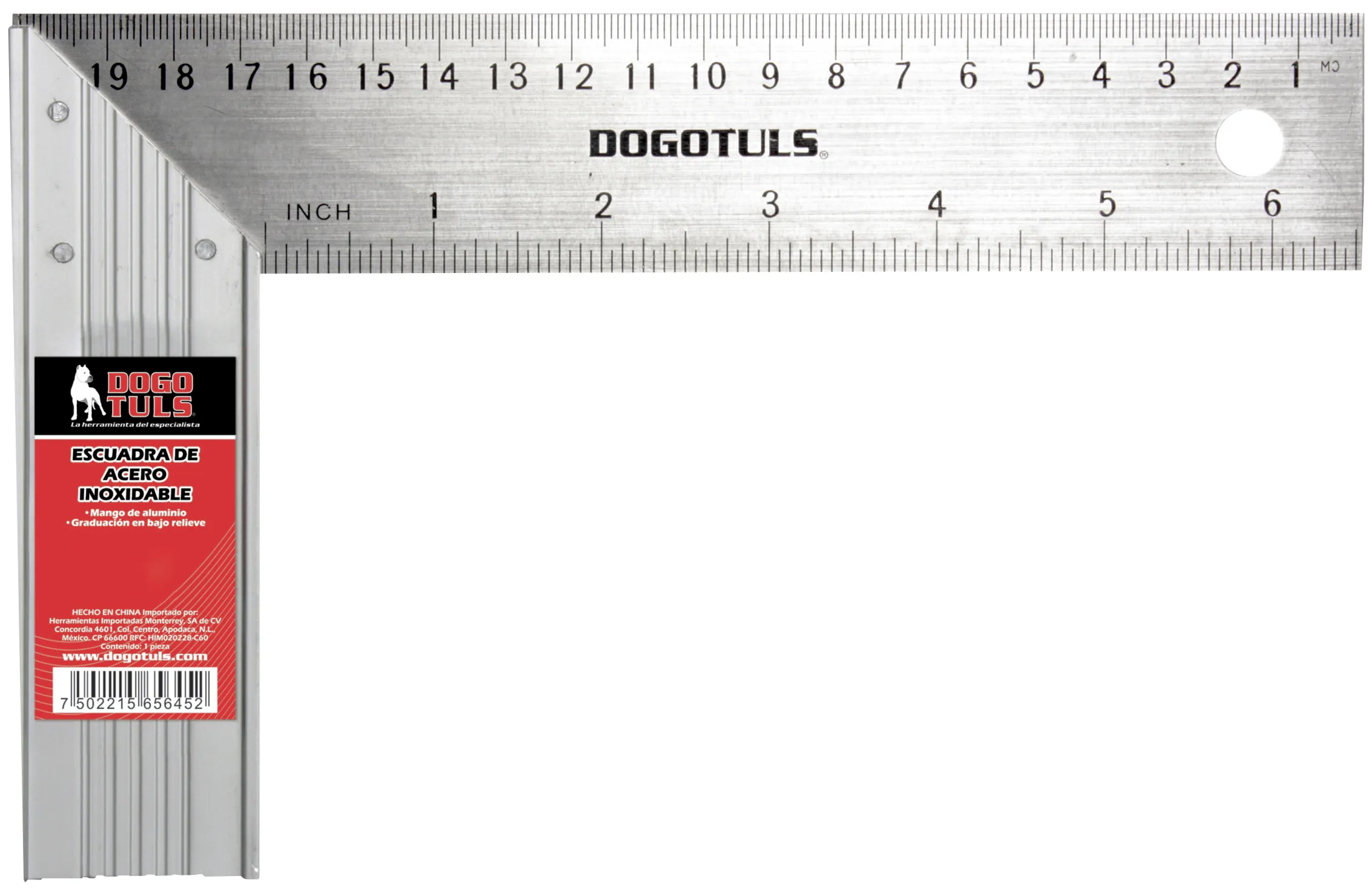 Escuadra de Carpintero 6" Acero Inoxidable Dogo - Imagen 4