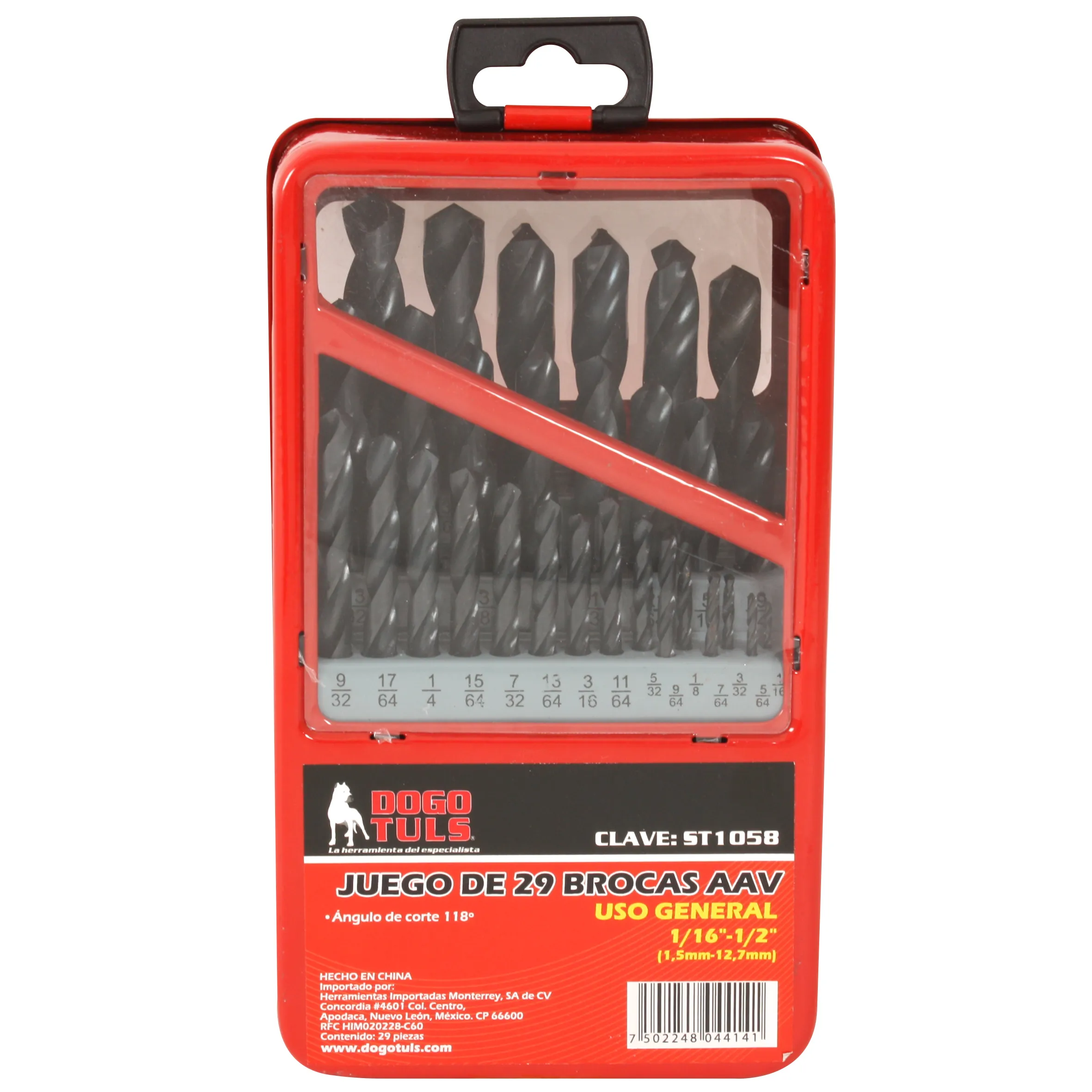 Juego de 29 Brocas Uso General 1/16" - 1/2"
