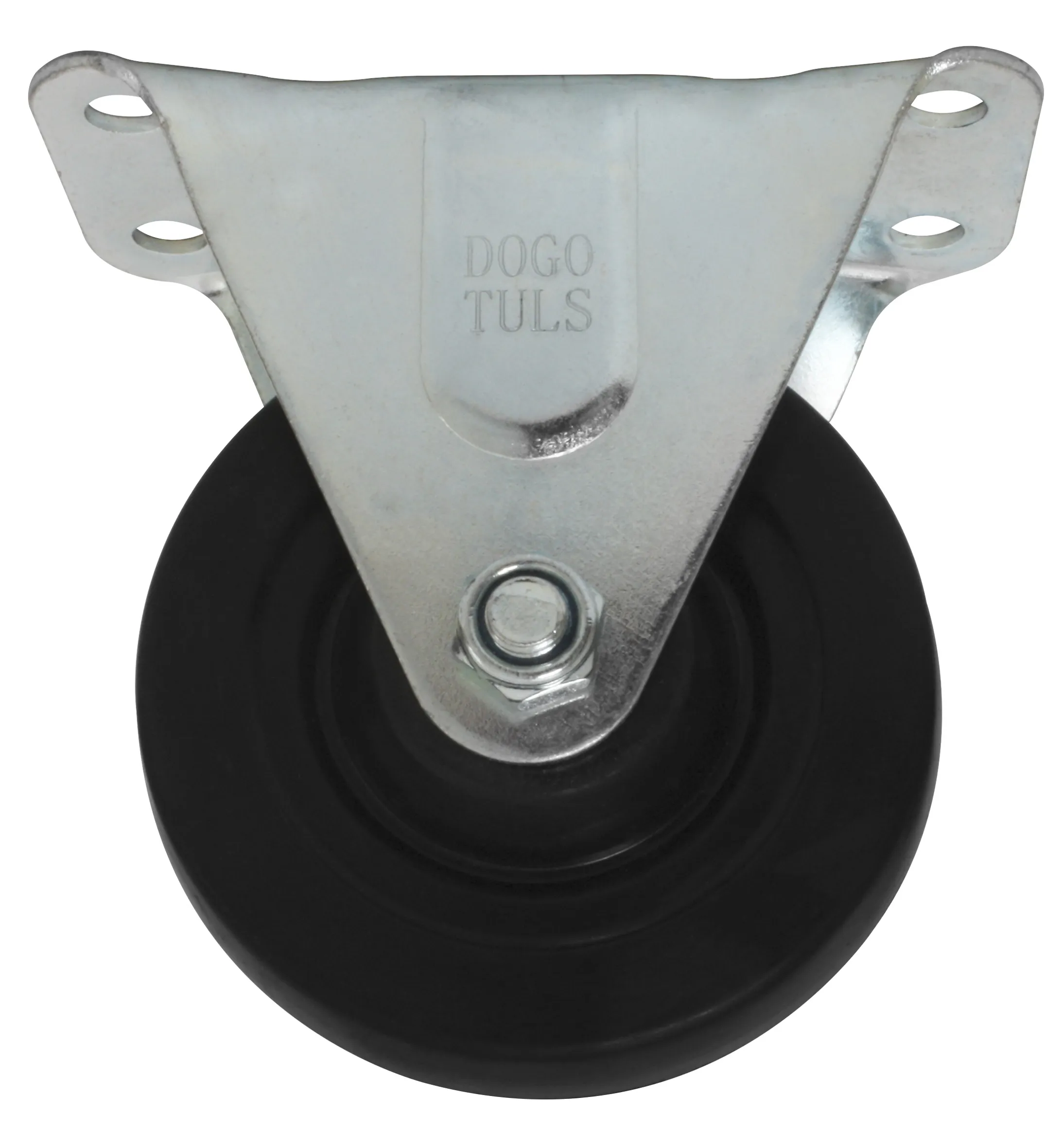 Rodaja de Hule Negro Fija 4" - Paquete 6 Piezas