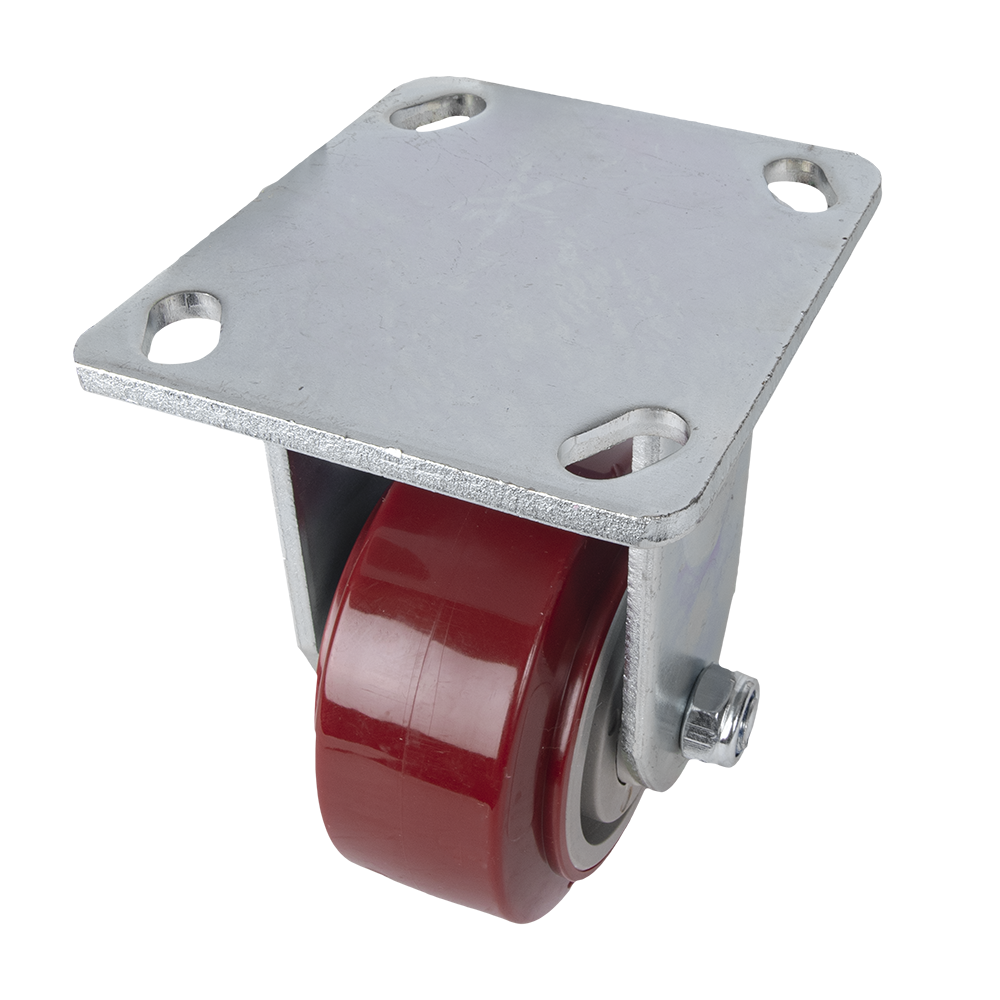 Rodaja de PU Marrón Fija 4" - Paquete 4 Piezas