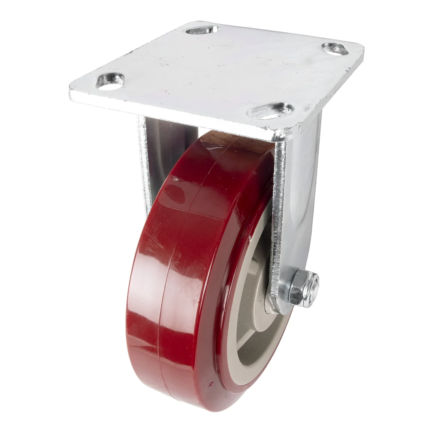 Rodaja de PU Marrón Fija 6" - Paquete 4 Piezas