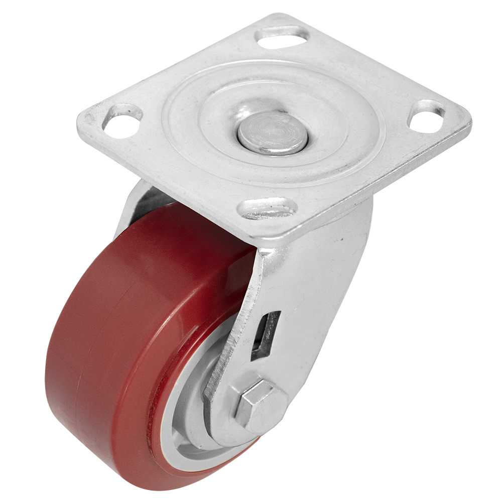 Rodaja de PU Marrón Giratoria 4" - Paquete 4 Piezas