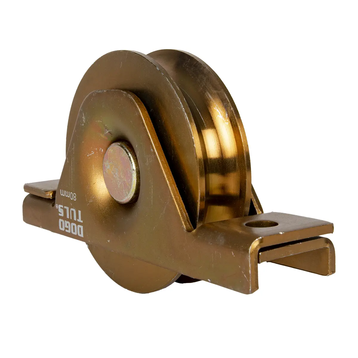 Rueda para Portón de Acero en U con Soporte 80 mm - Paquete 2 Piezas