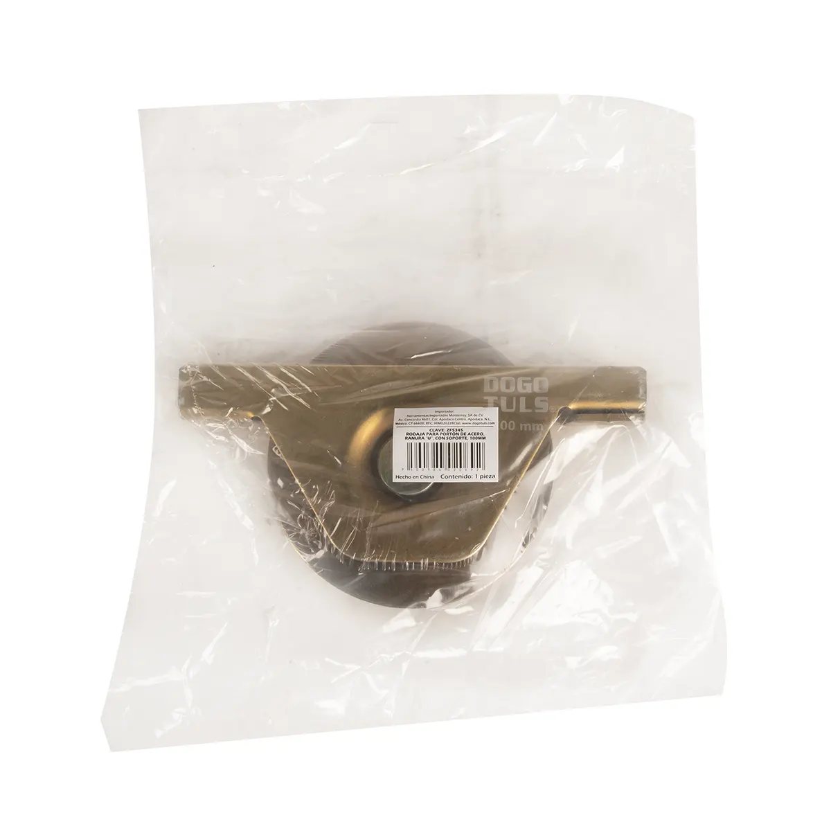 Rueda para Portón de Acero en U con Soporte 100 mm - Imagen 4