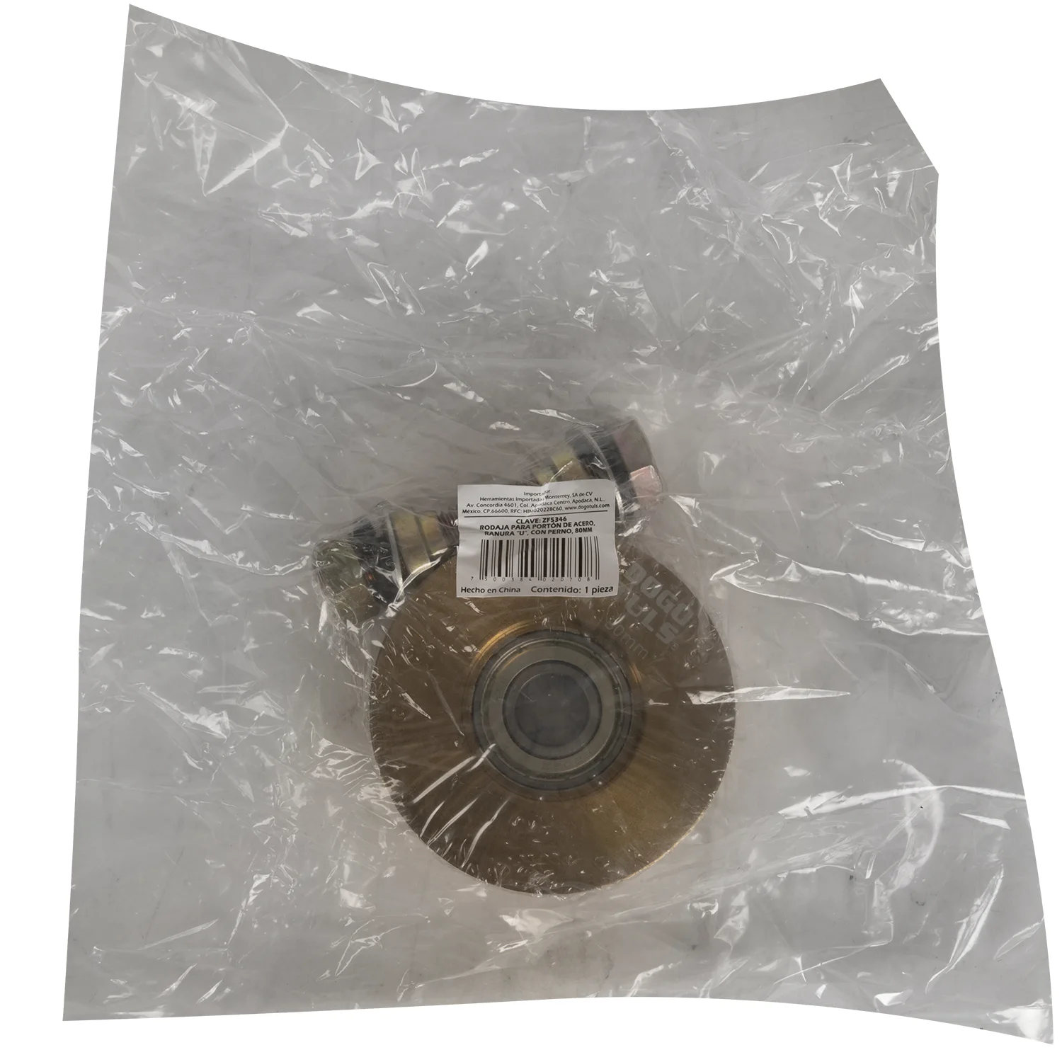 Rueda para Portón de Acero en U con Perno 80 mm - Imagen 4